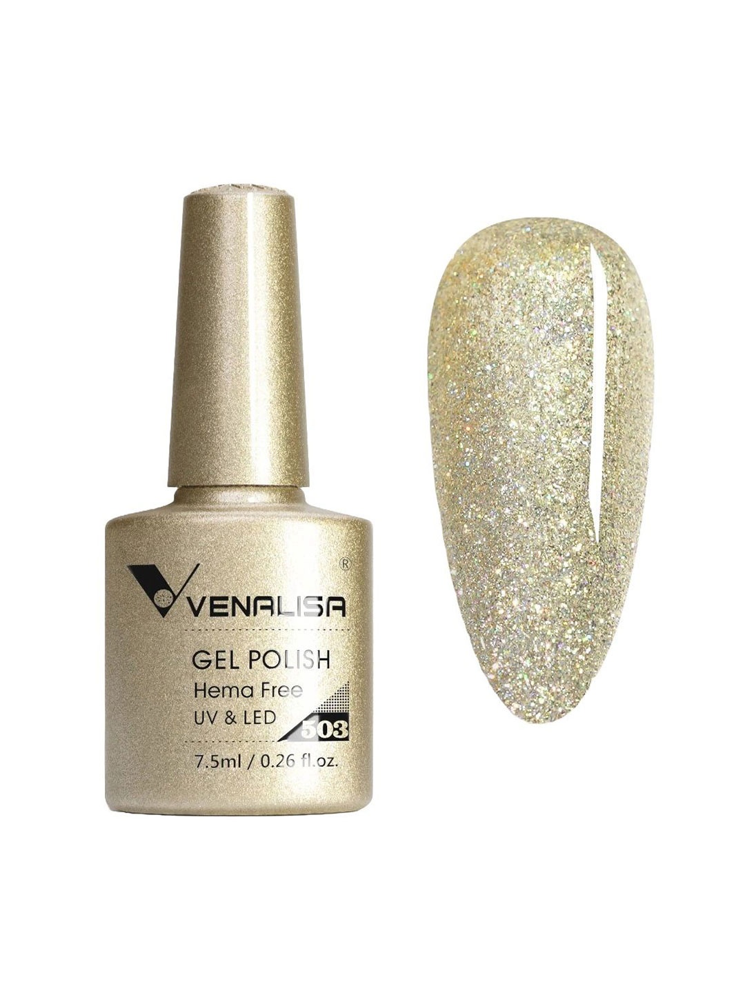 VENALISA Upgraded Formula Hema Free Soak-Off UV & LED Gel Nail Polish 7.5 ml - VIP5-503, Gold
VENALISA Upgraded Formula Hema Free Soak-Off UV & LED Gel Nail Polish 7.5 ml - VIP5-503, Gold