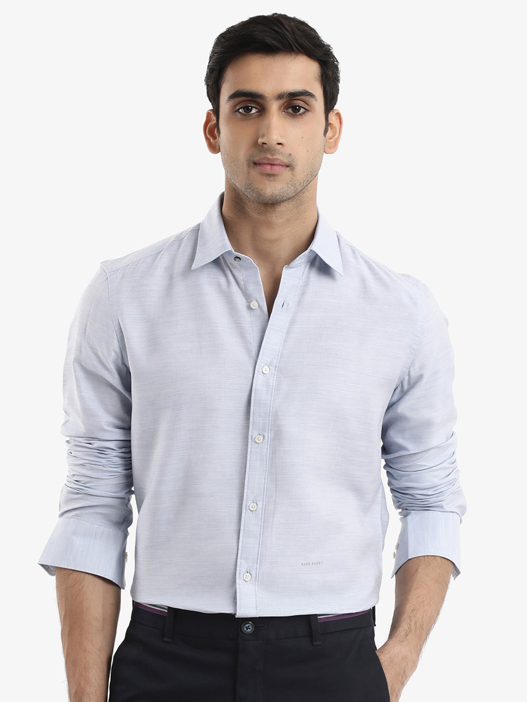 RARE RABBIT Men Chapelle Regular Fit Spread Collar Slim Fit Shirt, Blue 
RARE RABBIT Men Chapelle Regular Fit Spread Collar Slim Fit Shirt, Blue