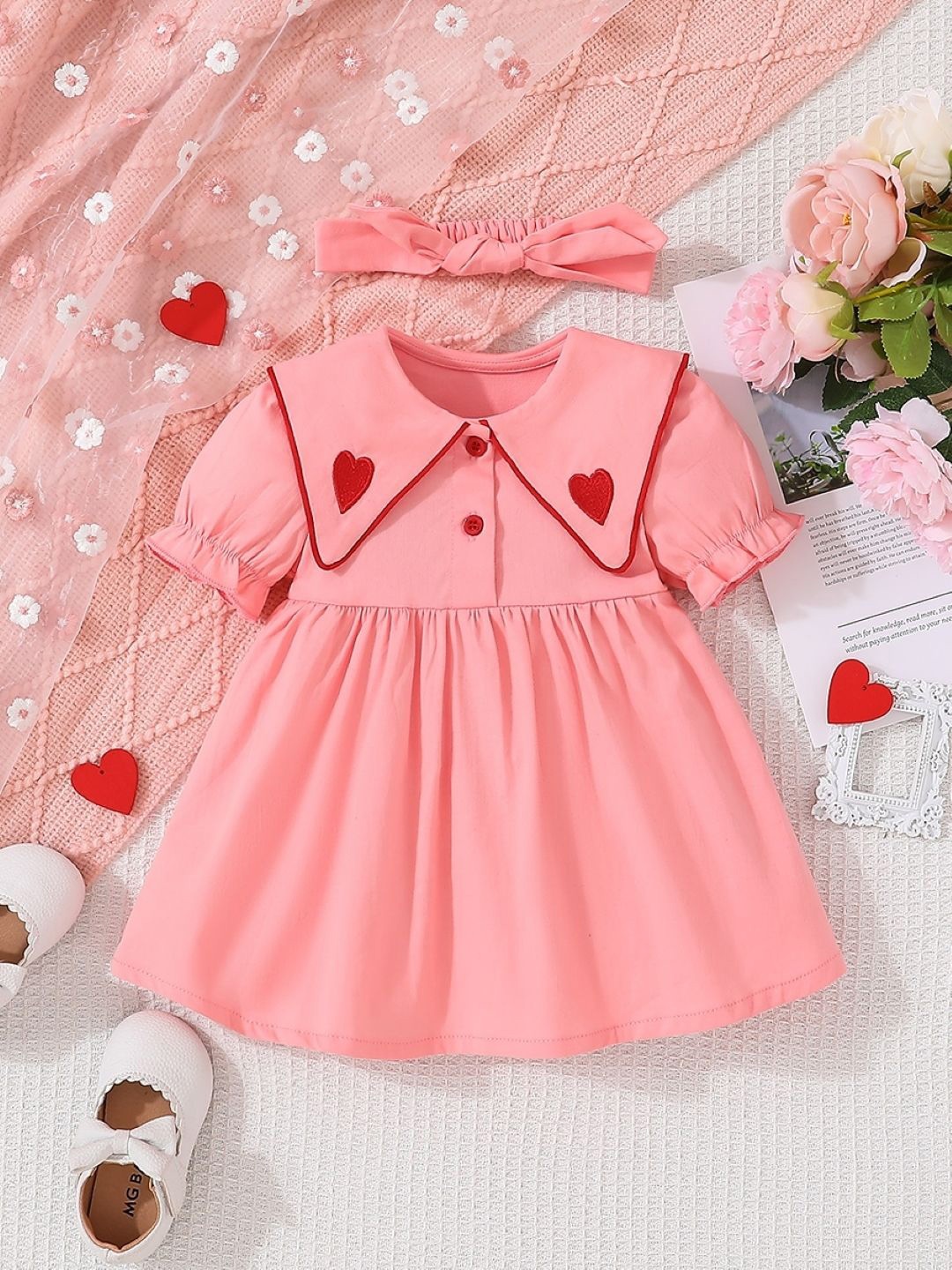 StyleCast Girls Self Design Peter Pan Collar Puff Sleeves Pure Cotton A-Line Dress, Pink
StyleCast Girls Self Design Peter Pan Collar Puff Sleeves Pure Cotton A-Line Dress, Pink