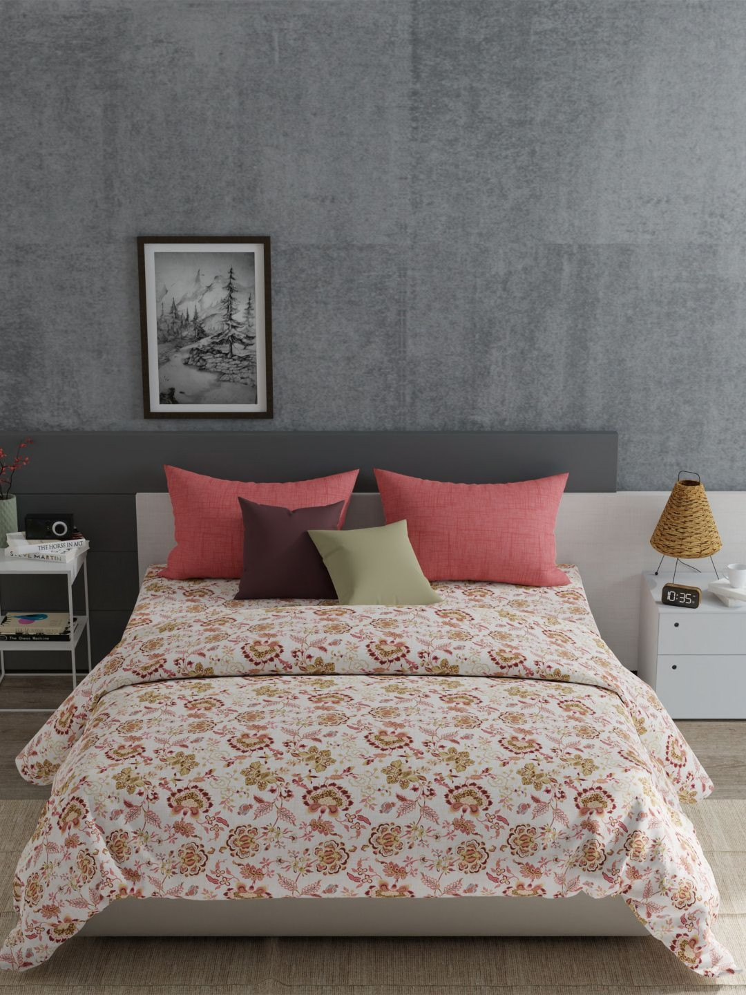 MYTRIDENT Kaira Red Everyday Flat 120TC Queen Cotton 1 Bedsheet with 2 Pillow Covers
MYTRIDENT Kaira Red Everyday Flat 120TC Queen Cotton 1 Bedsheet with 2 Pillow Covers