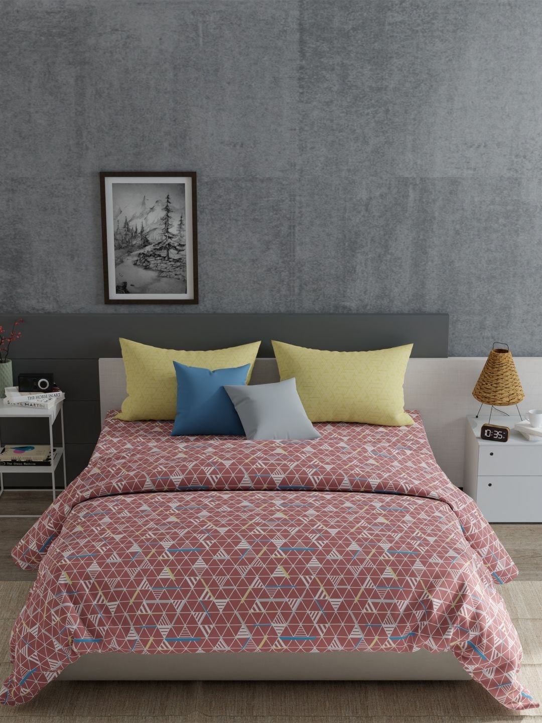 MYTRIDENT Mazo Brick Red Everyday Flat 120TC King Cotton 1 Bedsheet with 4 Pillow Covers
MYTRIDENT Mazo Brick Red Everyday Flat 120TC King Cotton 1 Bedsheet with 4 Pillow Covers