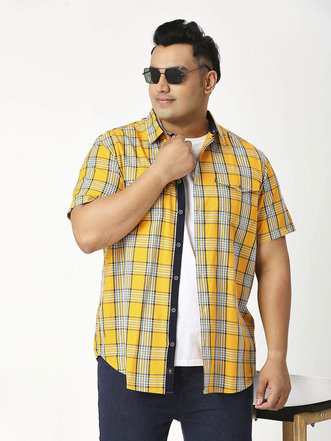Thomas Scott Plus Size Premium Tartan Checked Twill Weave Pure Cotton Casual Shirt, Yellow 
Thomas Scott Plus Size Premium Tartan Checked Twill Weave Pure Cotton Casual Shirt, Yellow