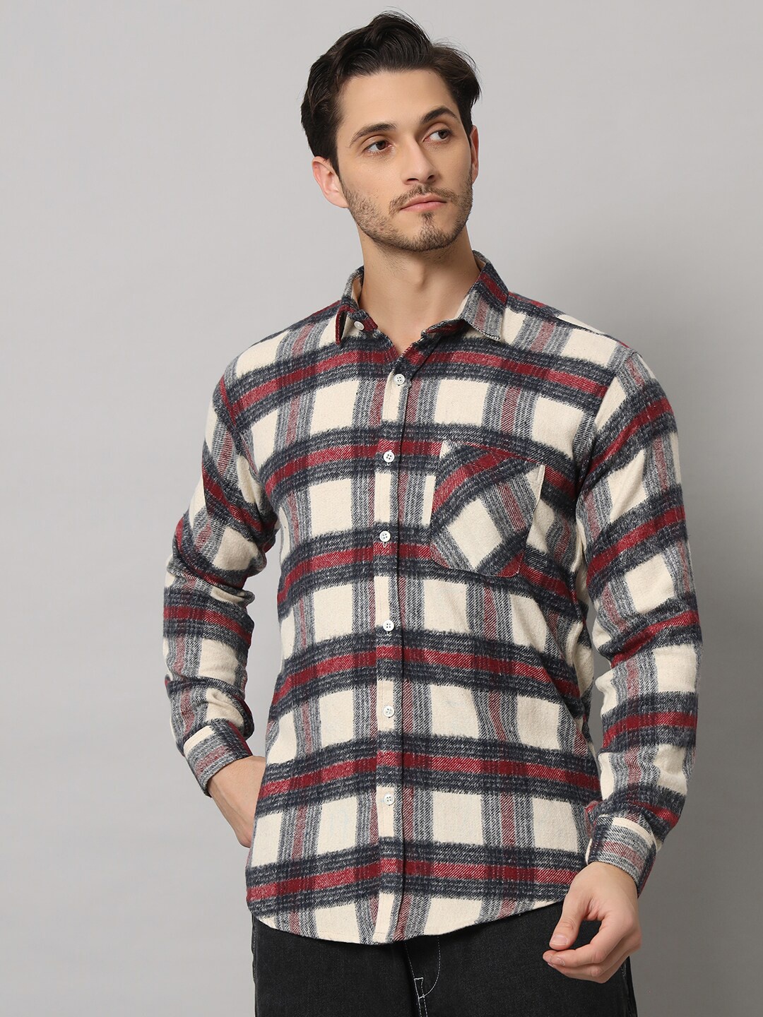 Bigreams Comfort Slim Fit Tartan Checked Spread Collar Long Sleeves Casual Shirt, Off white
Bigreams Comfort Slim Fit Tartan Checked Spread Collar Long Sleeves Casual Shirt, Off white