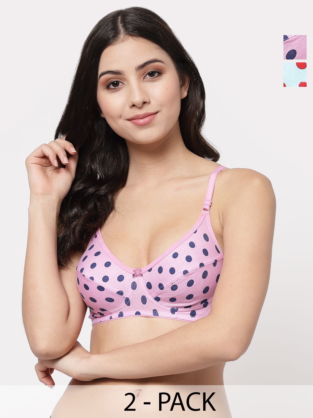 Docare Pack of 2 Polka Dot Printed Full Coverage Everyday Bras with All Day Comfort, Pink
Docare Pack of 2 Polka Dot Printed Full Coverage Everyday Bras with All Day Comfort, Pink