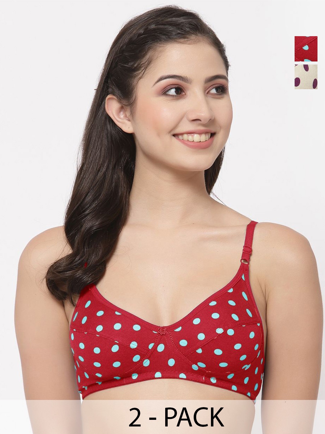 Docare Pack of 2 Polka Dot Printed Full Coverage Everyday Bras with All Day Comfort, Red
Docare Pack of 2 Polka Dot Printed Full Coverage Everyday Bras with All Day Comfort, Red