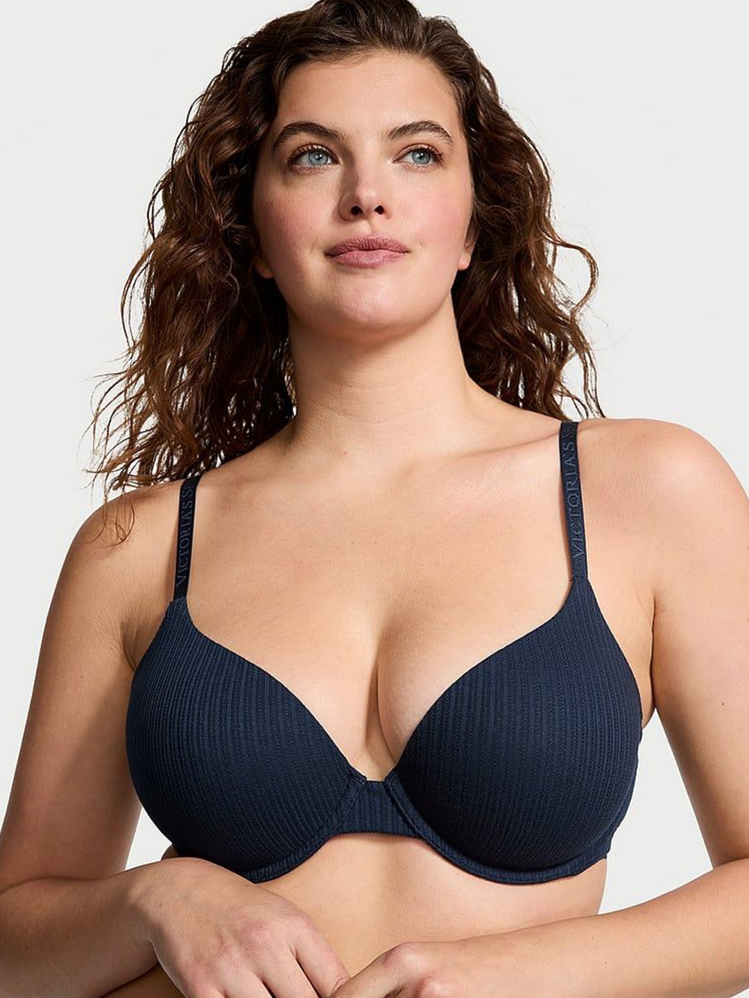 Victoria's Secret The T-shirt Lightly Lined Pointelle Demi Bra With All Day Comfort, Navy blue
Victoria's Secret The T-shirt Lightly Lined Pointelle Demi Bra With All Day Comfort, Navy blue