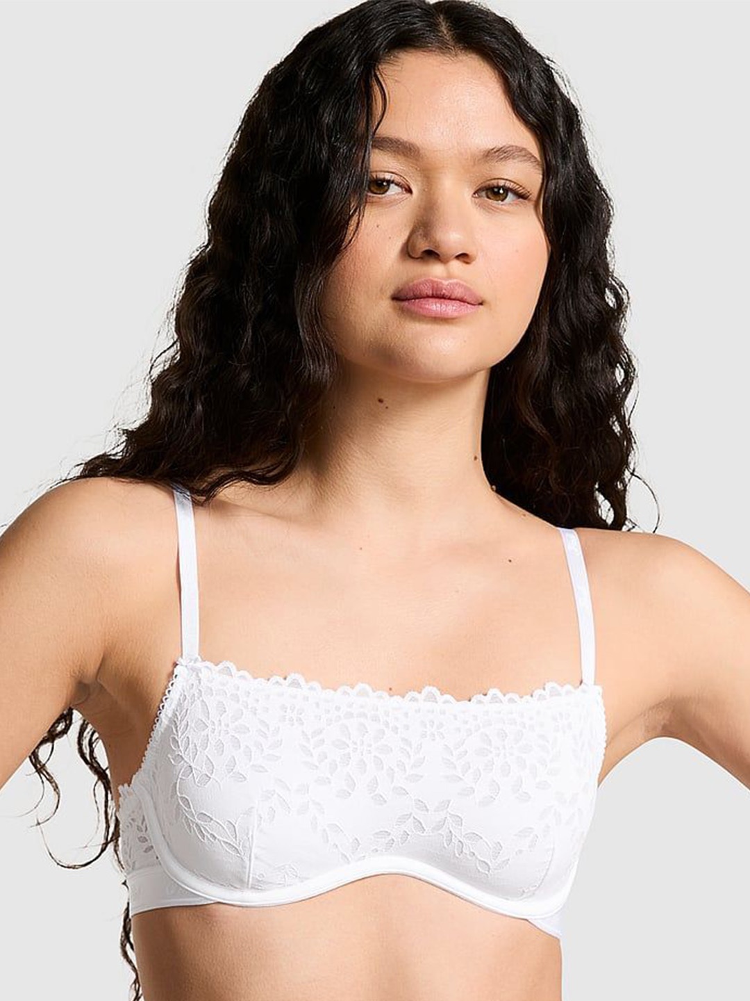 Victoria's Secret PINK Floral Underwired Unlined Scoop Bralette Bra With All Day Comfort, White
Victoria's Secret PINK Floral Underwired Unlined Scoop Bralette Bra With All Day Comfort, White