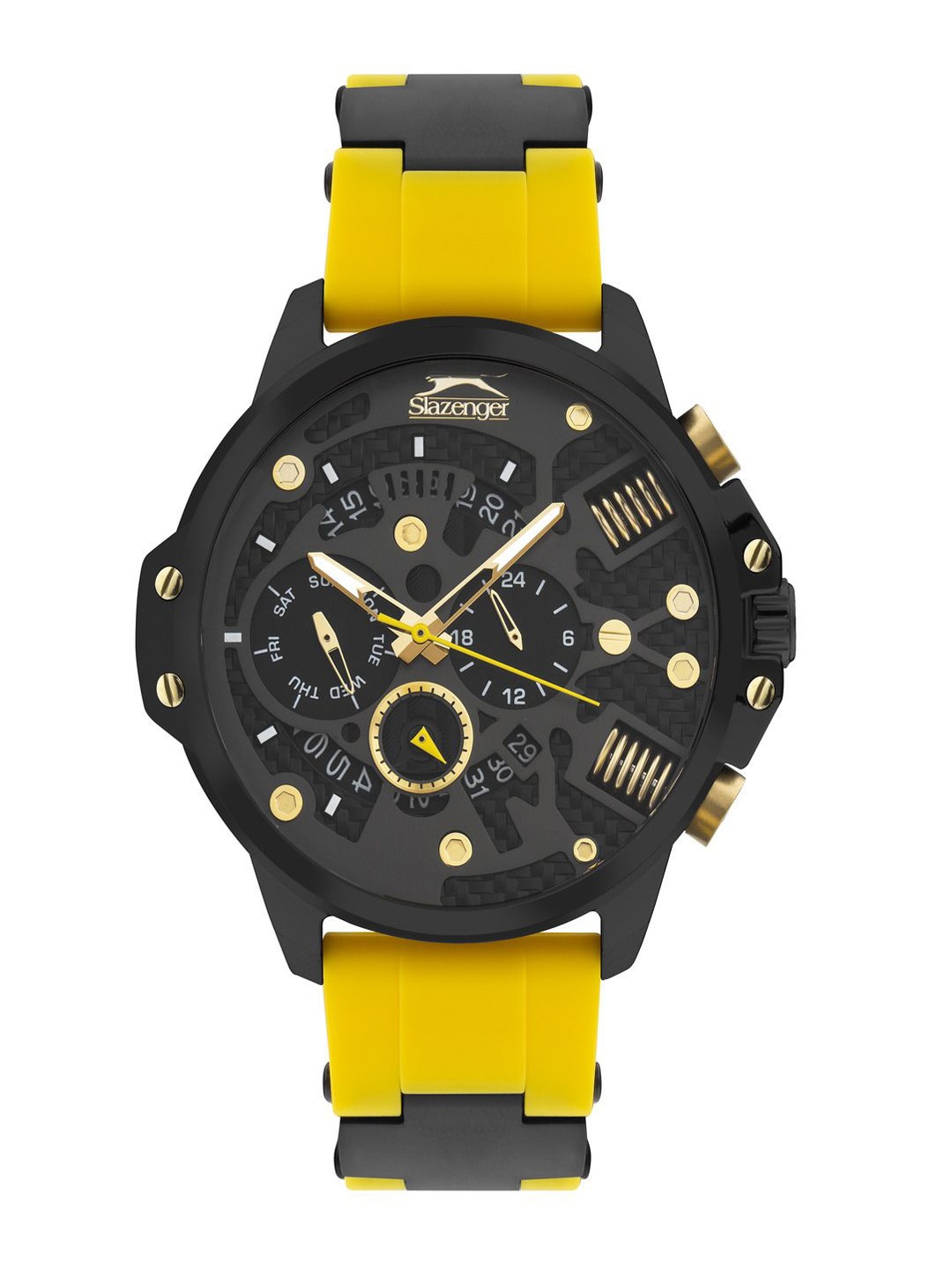Slazenger Men Skeleton Dial & Straps Analogue Multi Function Watch SL092212204, Black
Slazenger Men Skeleton Dial & Straps Analogue Multi Function Watch SL092212204, Black