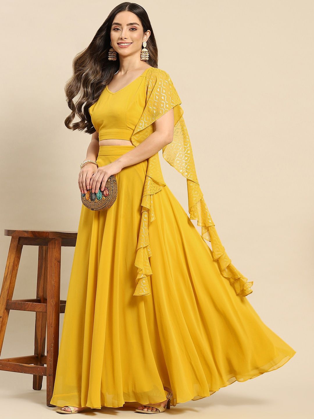 Trendmalls Embroidered Sequinned Semi-Stitched Lehenga & Unstitched Blouse With Dupatta, Yellow
Trendmalls Embroidered Sequinned Semi-Stitched Lehenga & Unstitched Blouse With Dupatta, Yellow