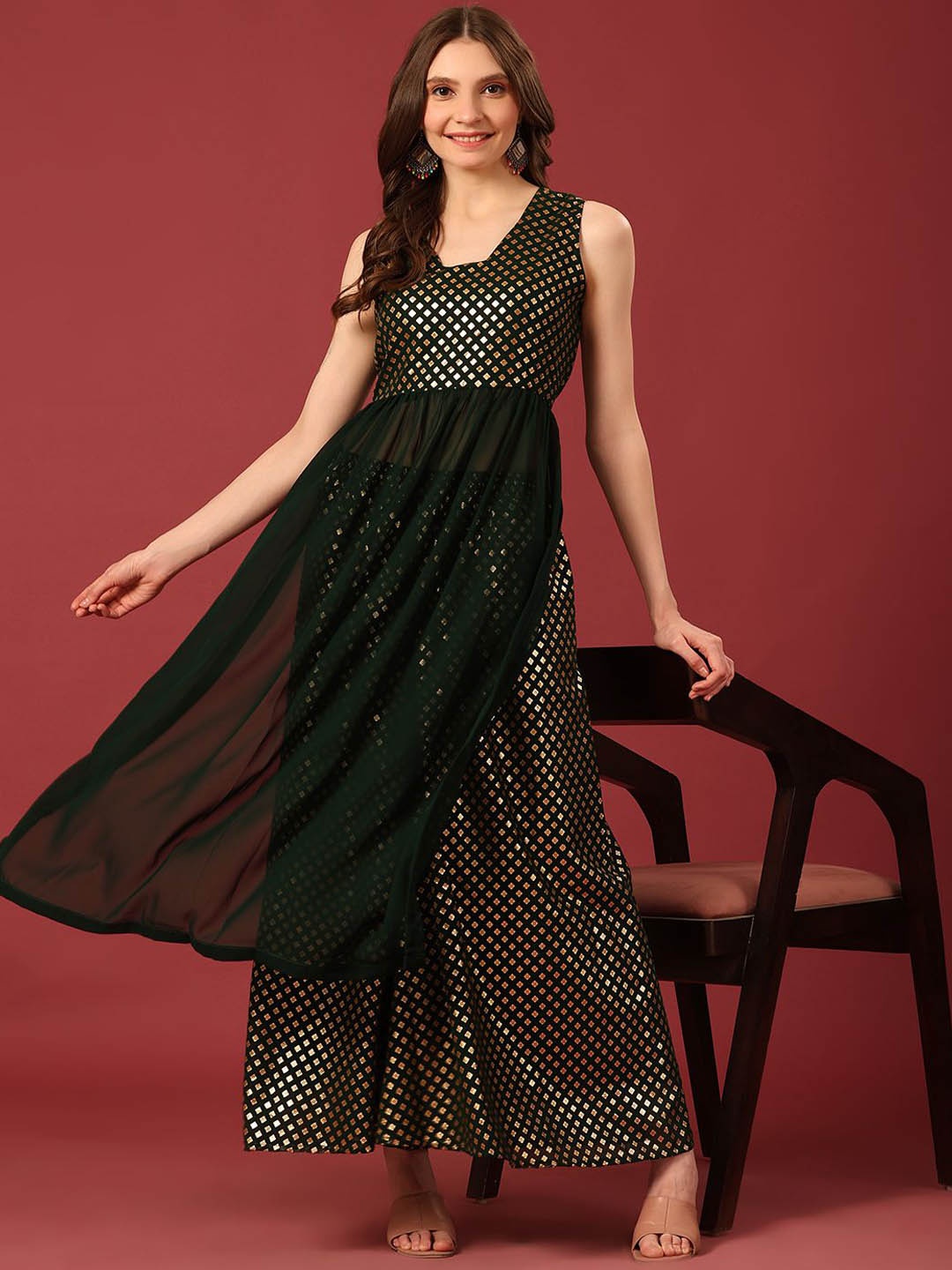 Poshak Hub Ethnic Motifs Printed Regular Georgette Straight Kurta With Palazzos, Green
Poshak Hub Ethnic Motifs Printed Regular Georgette Straight Kurta With Palazzos, Green