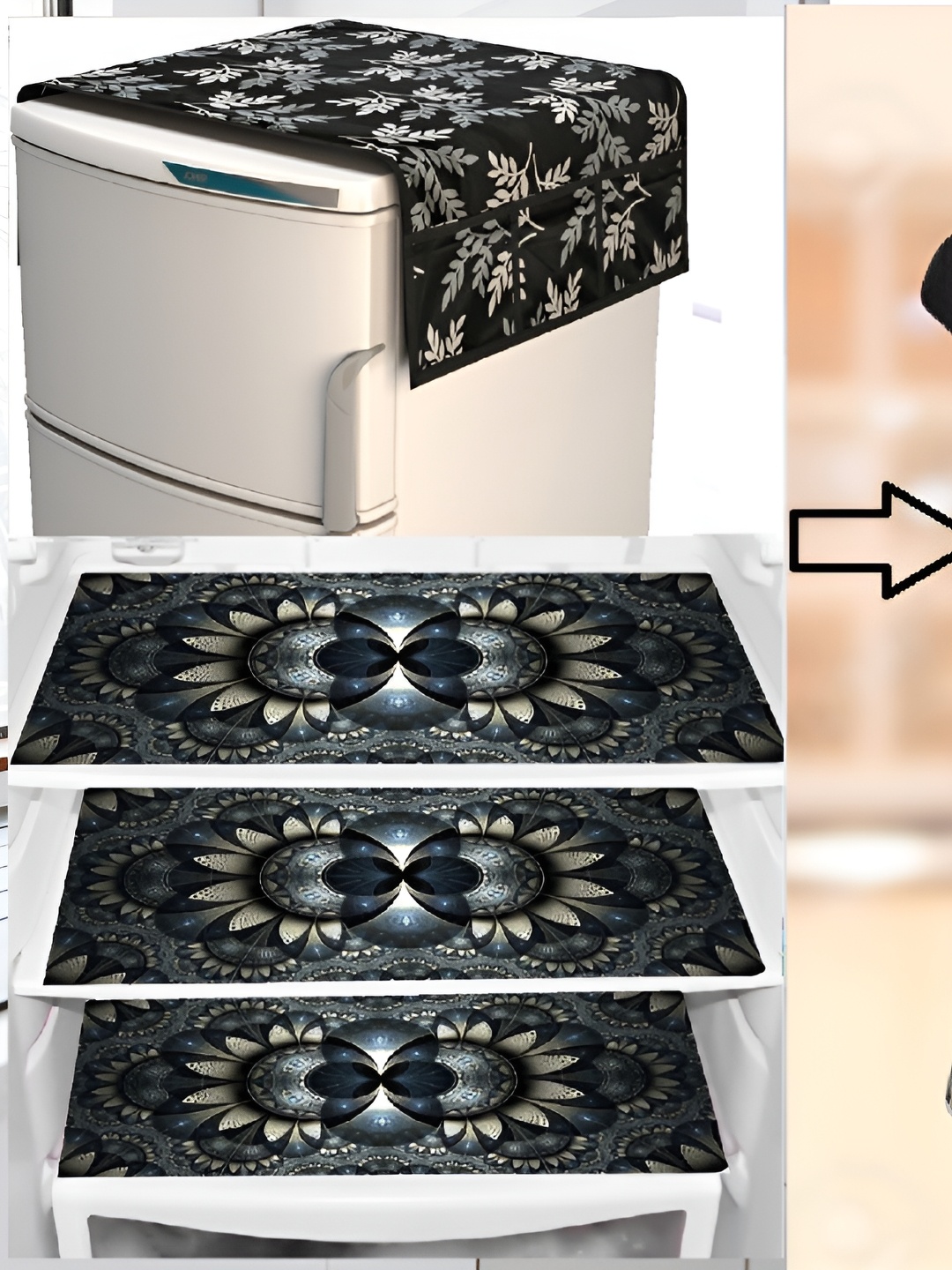 REVEXO 5-Pcs Blue & Black Printed Fridge Top Cover With Fridge Handle Cover & Fridge Mats
REVEXO 5-Pcs Blue & Black Printed Fridge Top Cover With Fridge Handle Cover & Fridge Mats