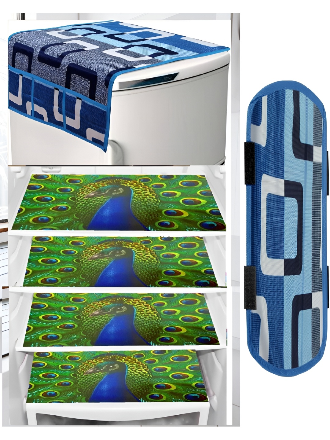 REVEXO 6-Pcs Blue & Green Printed Fridge Top Cover With Fridge Handle Cover & Fridge Mats
REVEXO 6-Pcs Blue & Green Printed Fridge Top Cover With Fridge Handle Cover & Fridge Mats