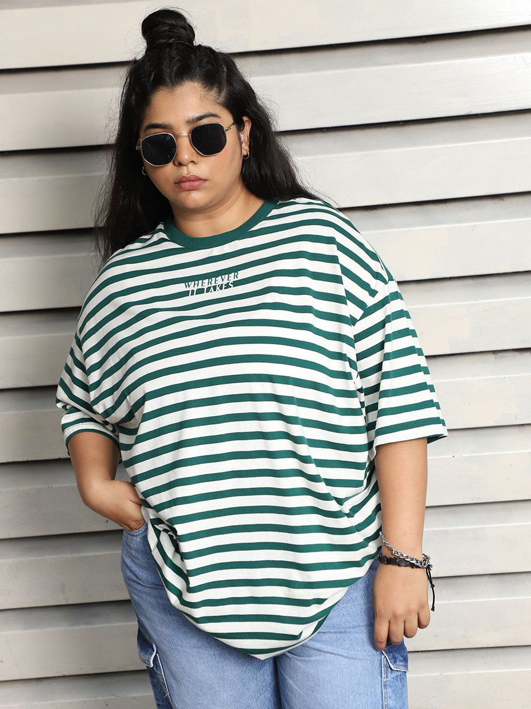 Freeform by High Star Pure Cotton Plus Size Drop-Shoulder Sleeves Oversized T-shirt, Green
Freeform by High Star Pure Cotton Plus Size Drop-Shoulder Sleeves Oversized T-shirt, Green