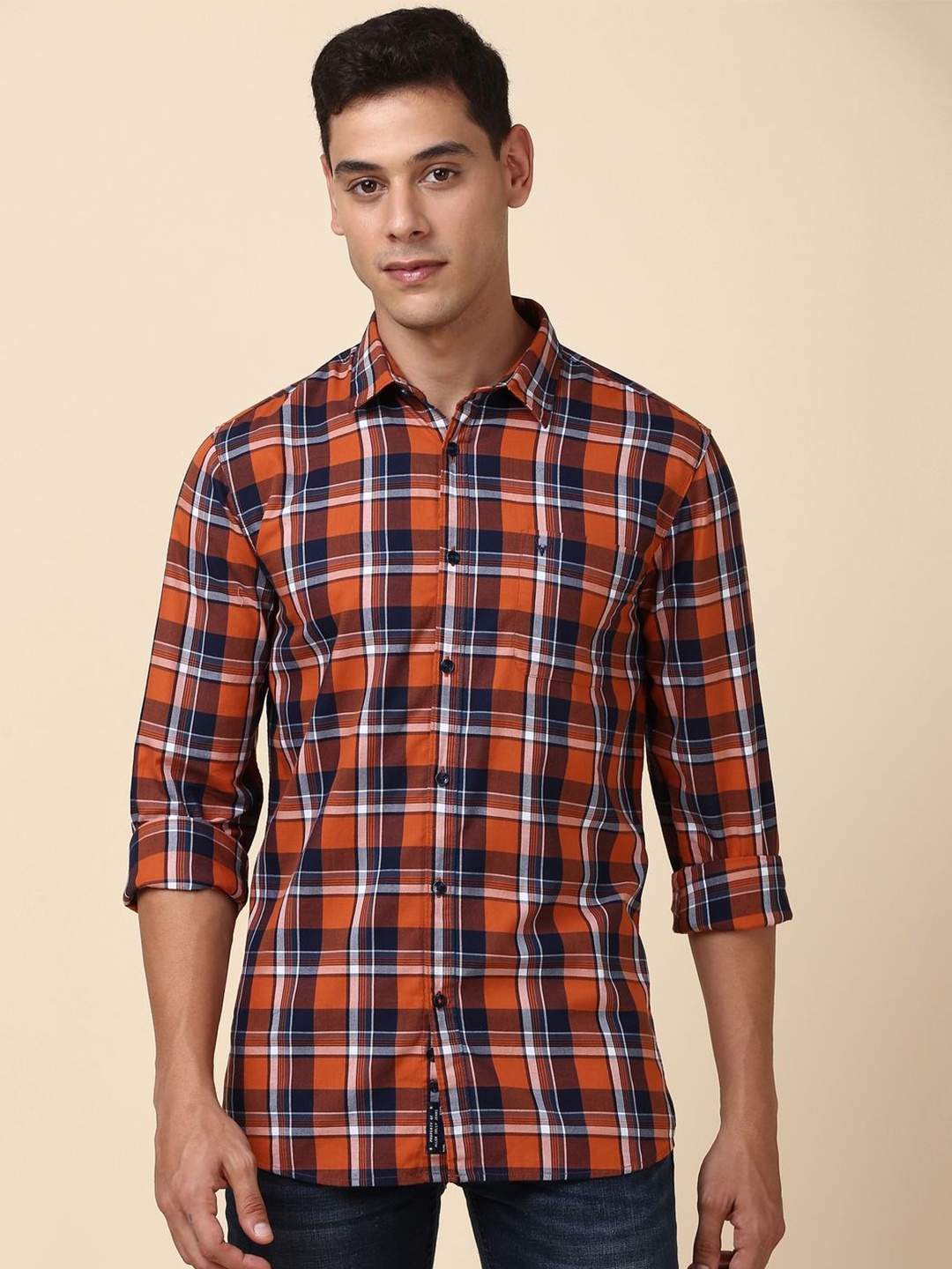Allen Solly Custom Tartan Checks Spread Collar Pure Cotton Casual Shirt, Orange
Allen Solly Custom Tartan Checks Spread Collar Pure Cotton Casual Shirt, Orange