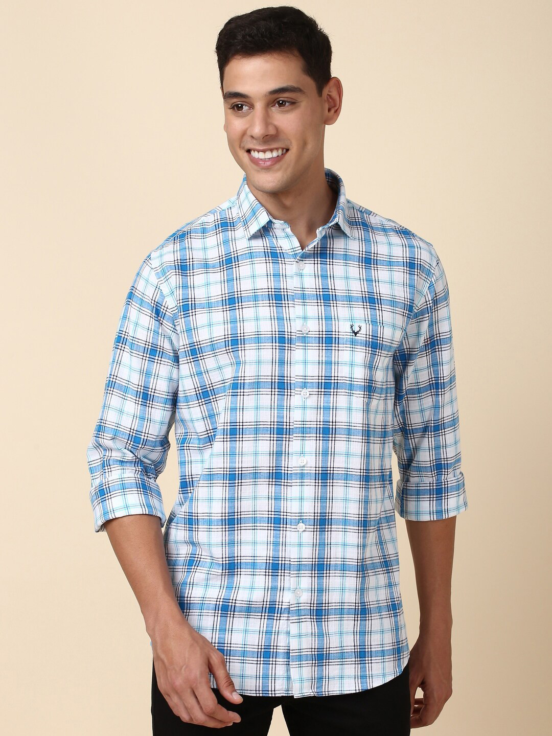 Allen Solly Slim Fit Checked Cotton Casual Shirt, Blue
Allen Solly Slim Fit Checked Cotton Casual Shirt, Blue