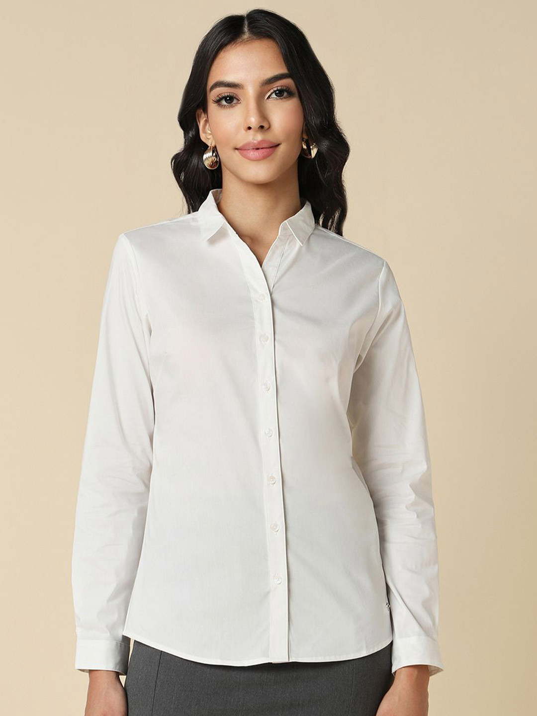Allen Solly Woman Opaque Cotton Formal Shirt, White
Allen Solly Woman Opaque Cotton Formal Shirt, White