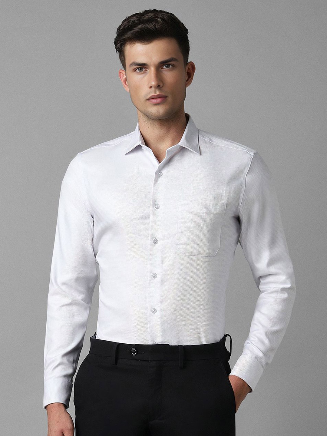 Louis Philippe Slim Fit Self Design Textured Spread Collar Cotton Formal Shirt, White
Louis Philippe Slim Fit Self Design Textured Spread Collar Cotton Formal Shirt, White