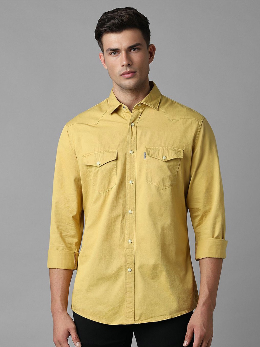 Louis Philippe Jeans Spread Collar Long Sleeves Cotton Slim Fit Casual Shirt, Yellow
Louis Philippe Jeans Spread Collar Long Sleeves Cotton Slim Fit Casual Shirt, Yellow
