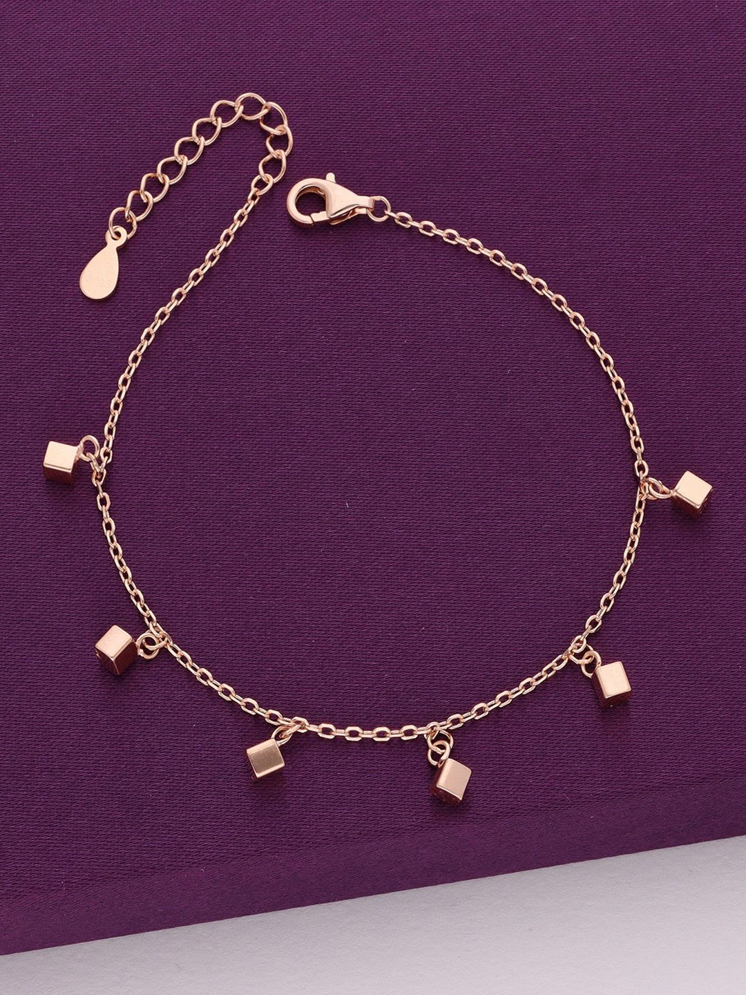 KAI JEWEL Sterling Silver Rose Gold-Plated Cubic Zirconia Studded Charm Bracelet
KAI JEWEL Sterling Silver Rose Gold-Plated Cubic Zirconia Studded Charm Bracelet