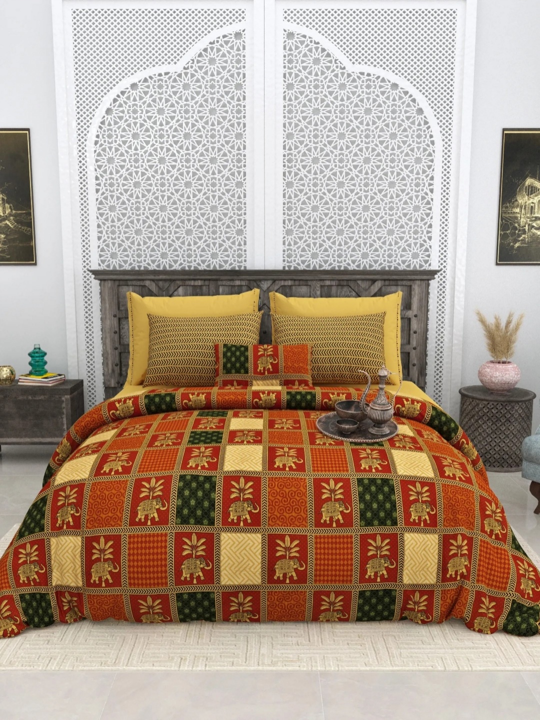 LIVING ROOTS Super King Size Jaipur Block Print Cotton Double Bedsheet & 2 Pillow Covers, Red
LIVING ROOTS Super King Size Jaipur Block Print Cotton Double Bedsheet & 2 Pillow Covers, Red