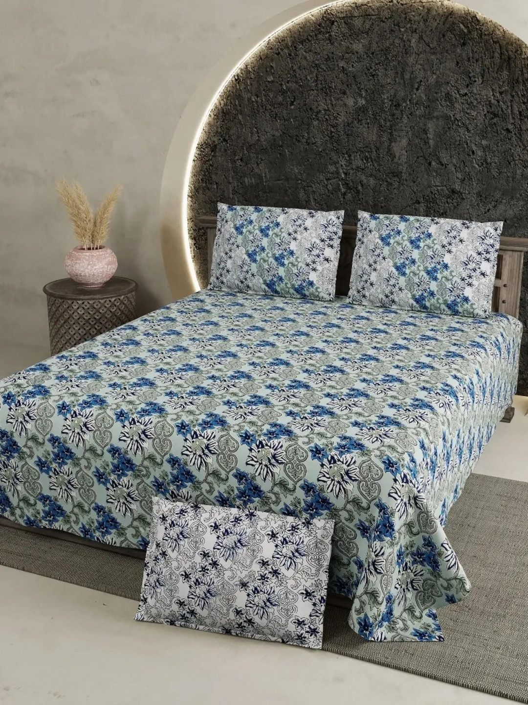 LIVING ROOTS Super King Size Jaipur Block Print Cotton Double Bedsheet & 2 Pillow Covers, Blue
LIVING ROOTS Super King Size Jaipur Block Print Cotton Double Bedsheet & 2 Pillow Covers, Blue