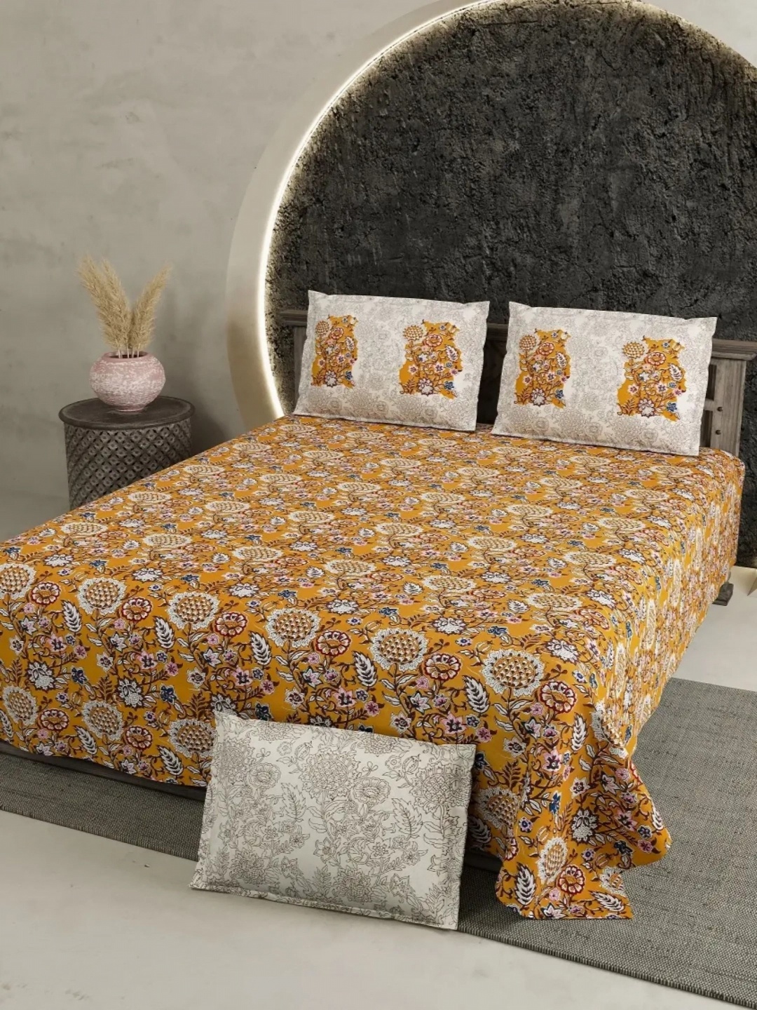 LIVING ROOTS Super King Size Jaipur Block Print Cotton Double Bedsheet & 2 Pillow Covers, Yellow
LIVING ROOTS Super King Size Jaipur Block Print Cotton Double Bedsheet & 2 Pillow Covers, Yellow