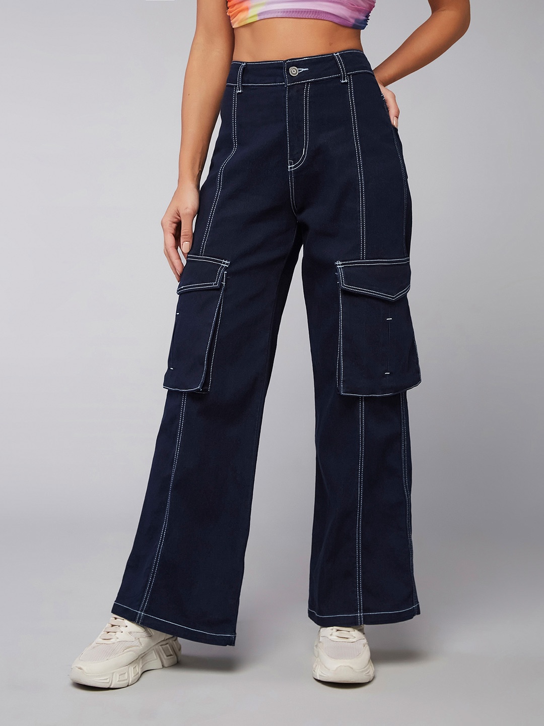 DOLCE CRUDO Women Wide leg High rise Clean look Regular Stretchable Denim Jeans, Blue
DOLCE CRUDO Women Wide leg High rise Clean look Regular Stretchable Denim Jeans, Blue