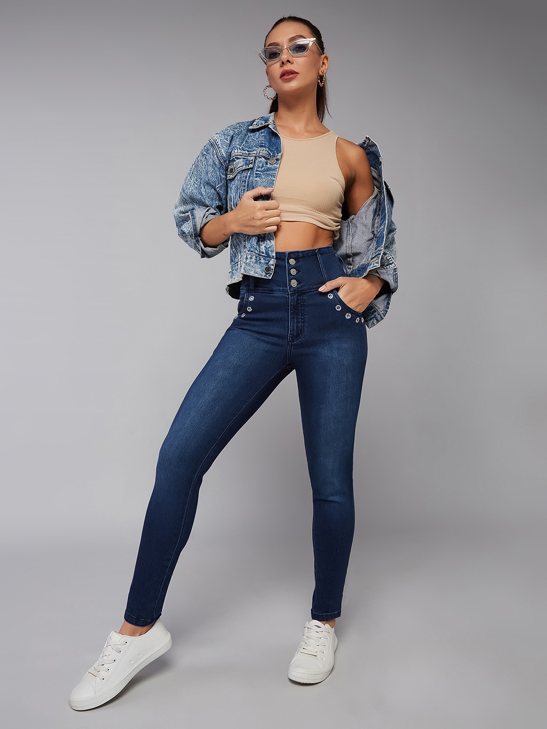 DOLCE CRUDO Women Skinny Fit High Rise Regular Length Stretchable Denim Pants, Navy blue
DOLCE CRUDO Women Skinny Fit High Rise Regular Length Stretchable Denim Pants, Navy blue