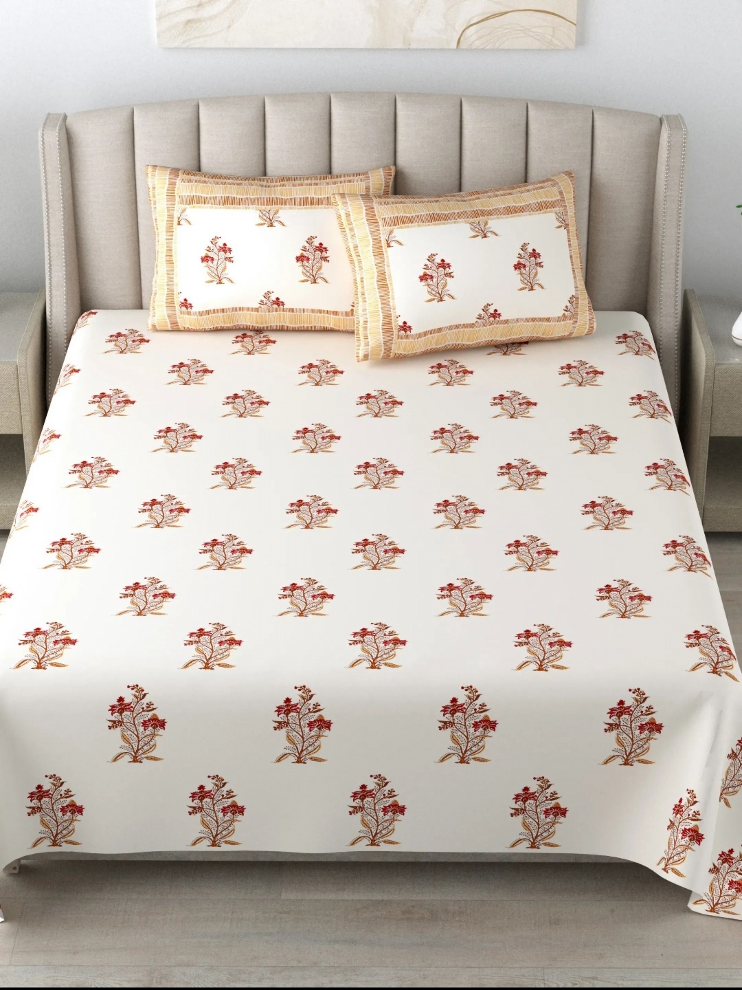 LIVING ROOTS Super King Size Jaipur Block Print Cotton Double Bedsheet & 2 Pillow Covers, Red
LIVING ROOTS Super King Size Jaipur Block Print Cotton Double Bedsheet & 2 Pillow Covers, Red