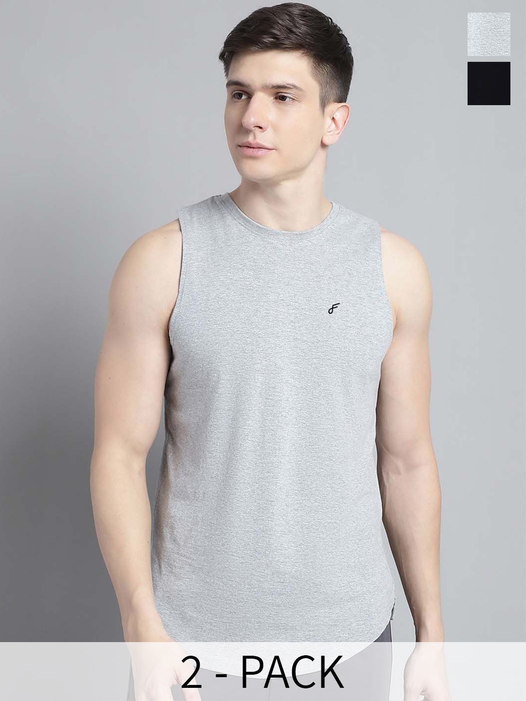 FBAR Pack Of 2 Round Neck Skin Friendly Pure Cotton Gym Innerwear Vests FBAE-01-04, Black
FBAR Pack Of 2 Round Neck Skin Friendly Pure Cotton Gym Innerwear Vests FBAE-01-04, Black