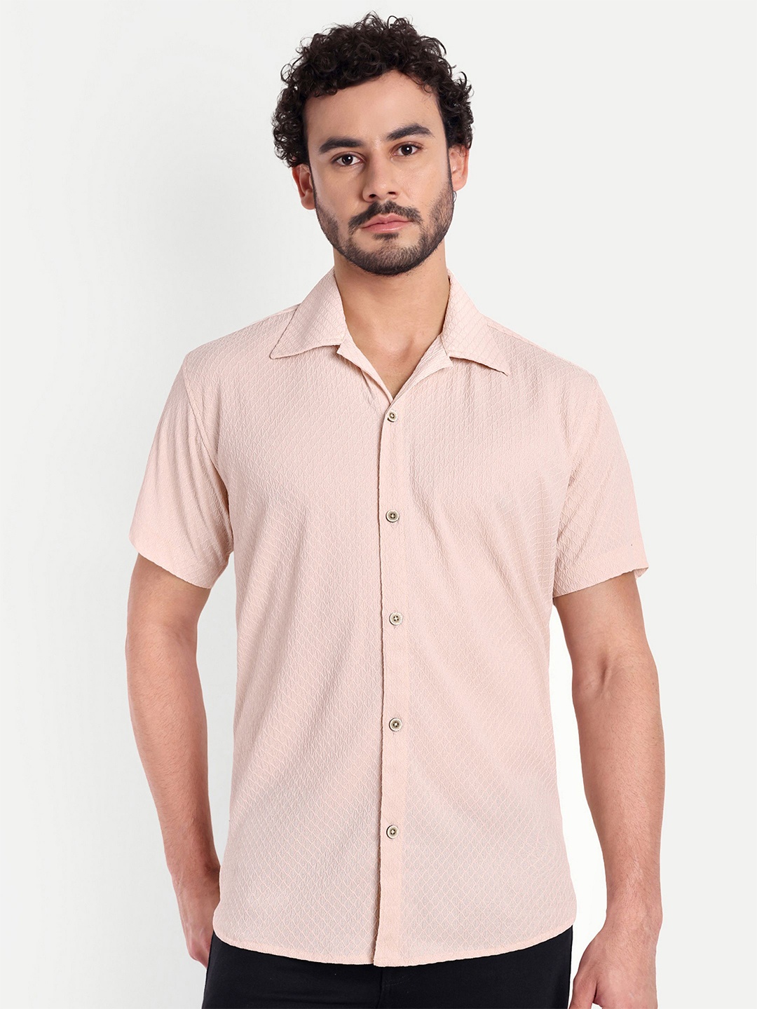 FILO HEVIS Classic Fit Textured Cuban Collar Short Sleeves Cotton Casual Shirt, Peach
FILO HEVIS Classic Fit Textured Cuban Collar Short Sleeves Cotton Casual Shirt, Peach