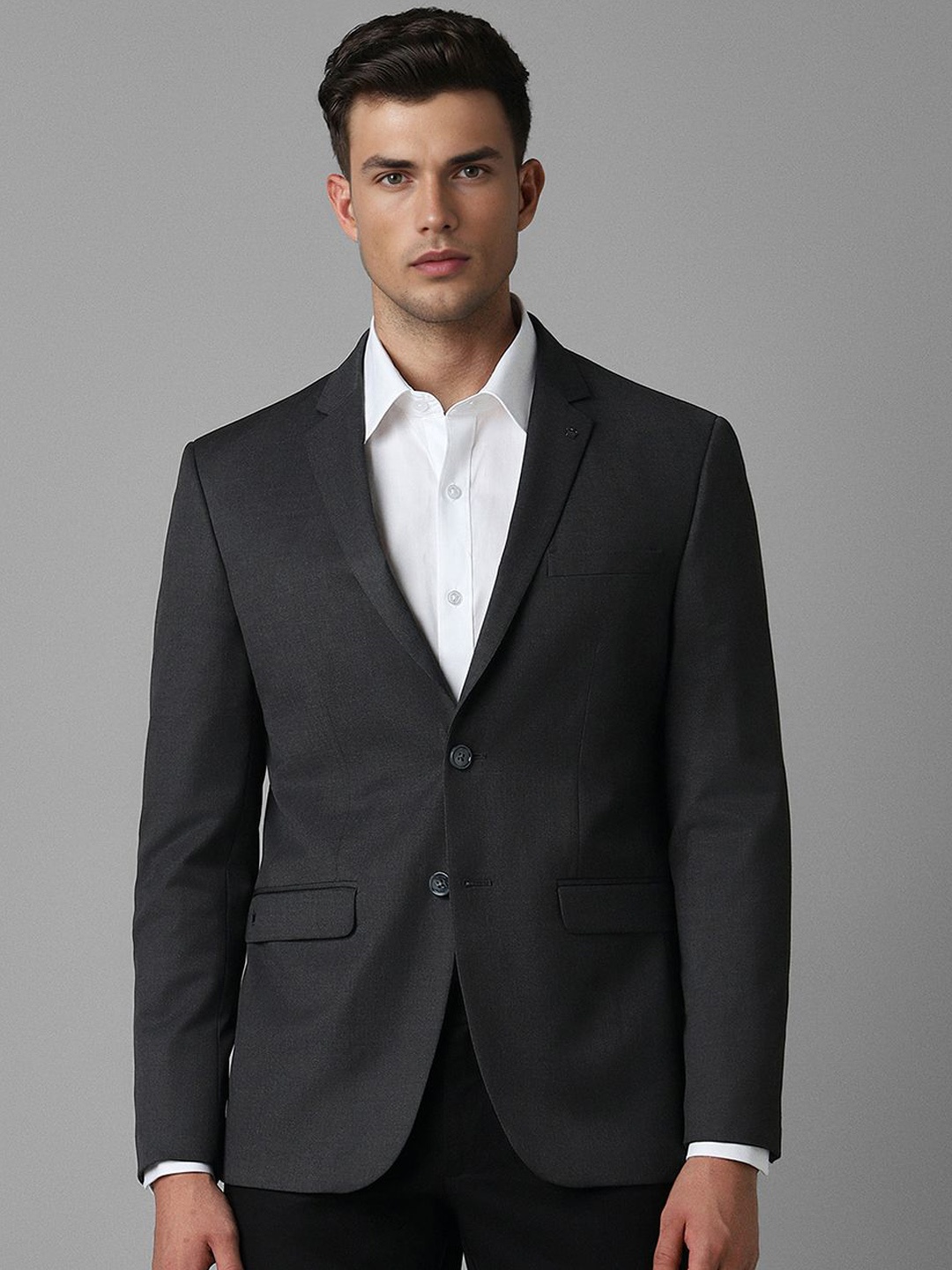 Louis Philippe Slim Fit Textured Notched Lapel Single Breasted Formal Blazer, Grey
Louis Philippe Slim Fit Textured Notched Lapel Single Breasted Formal Blazer, Grey
