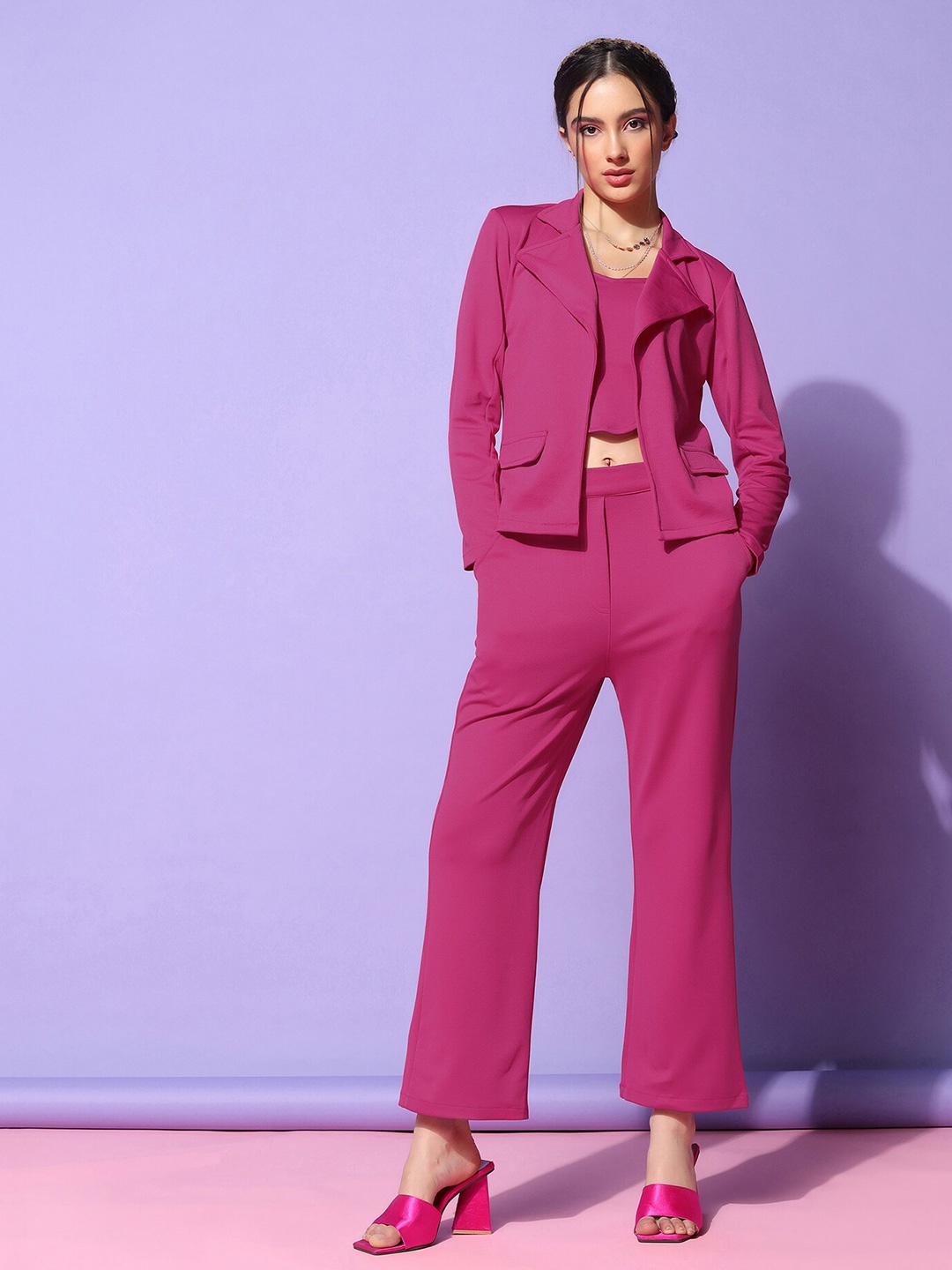 Fashion FRICKS Sweetheart Neck 3 Pieces Crop Top & Trousers With Blazer Co-Ords, Pink
Fashion FRICKS Sweetheart Neck 3 Pieces Crop Top & Trousers With Blazer Co-Ords, Pink