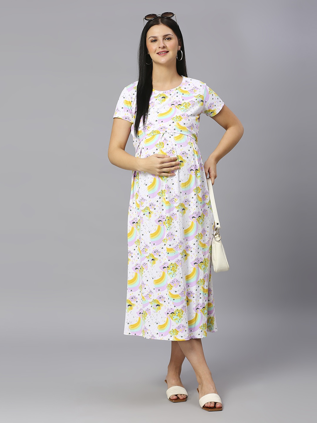 True Shape Conversational Printed Zipless Maternity Fit and Flare Midi Dress, Purple
True Shape Conversational Printed Zipless Maternity Fit and Flare Midi Dress, Purple