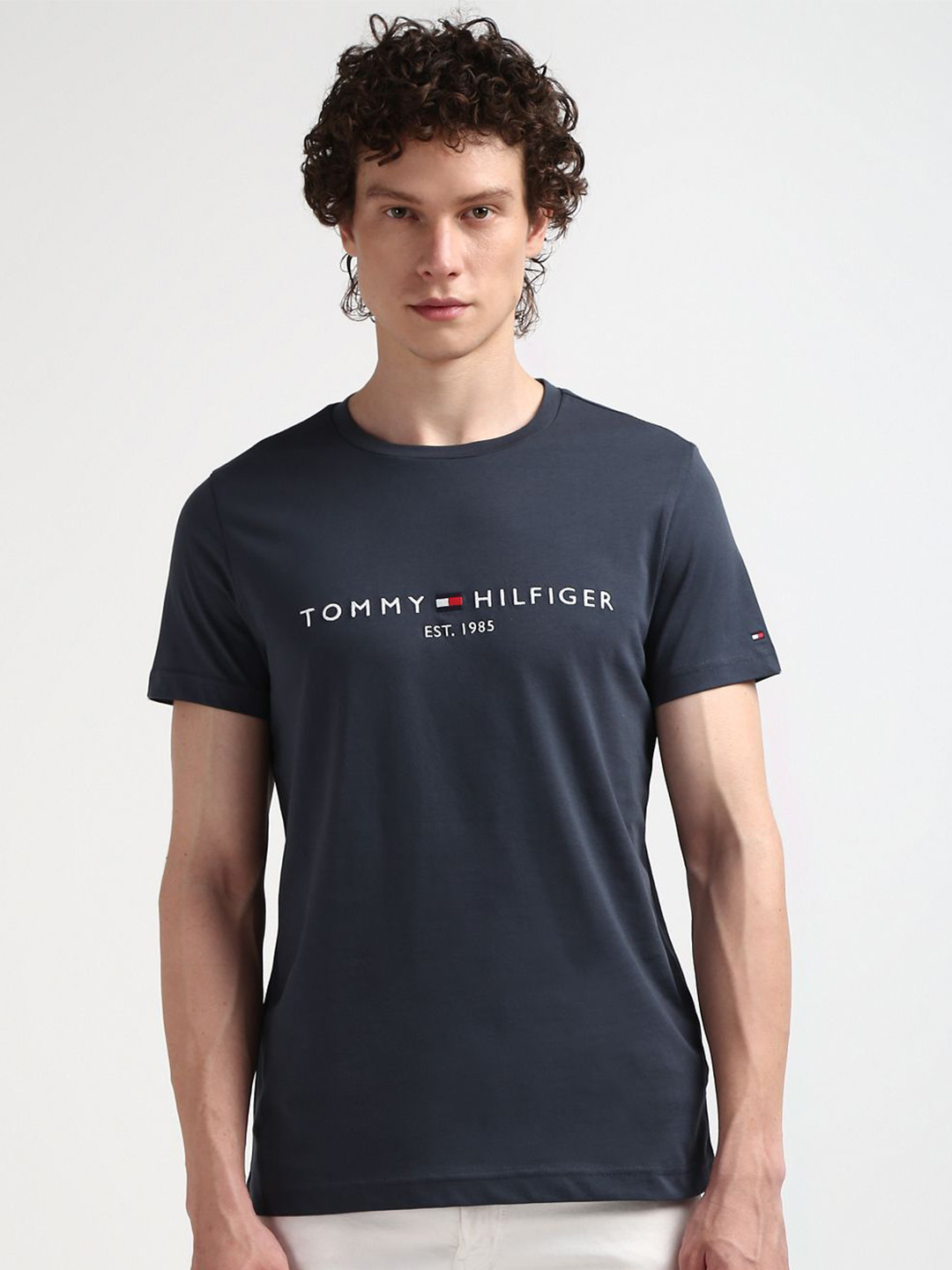 Tommy Hilfiger Round Neck Short Sleeves Typography Embroidered Cotton Regular Fit T-shirt, Grey
Tommy Hilfiger Round Neck Short Sleeves Typography Embroidered Cotton Regular Fit T-shirt, Grey