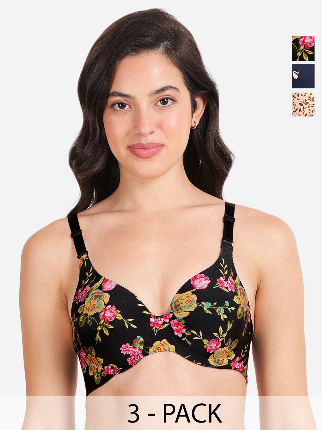 shyaway Pack Of 3 Floral Print Medium Coverage Lightly Padded T-shirt Bra- All Day Comfort, Beige
shyaway Pack Of 3 Floral Print Medium Coverage Lightly Padded T-shirt Bra- All Day Comfort, Beige