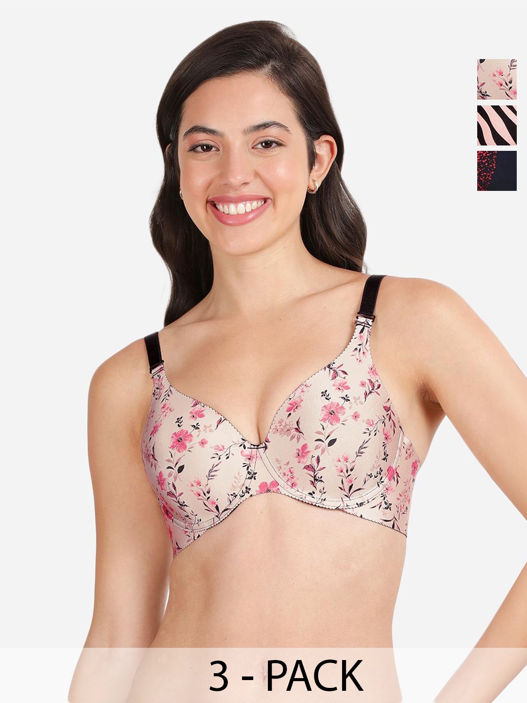 shyaway Pack Of 3 Floral Printed Lightly Padded T-shirt Bra- All Day Comfort, Beige
shyaway Pack Of 3 Floral Printed Lightly Padded T-shirt Bra- All Day Comfort, Beige