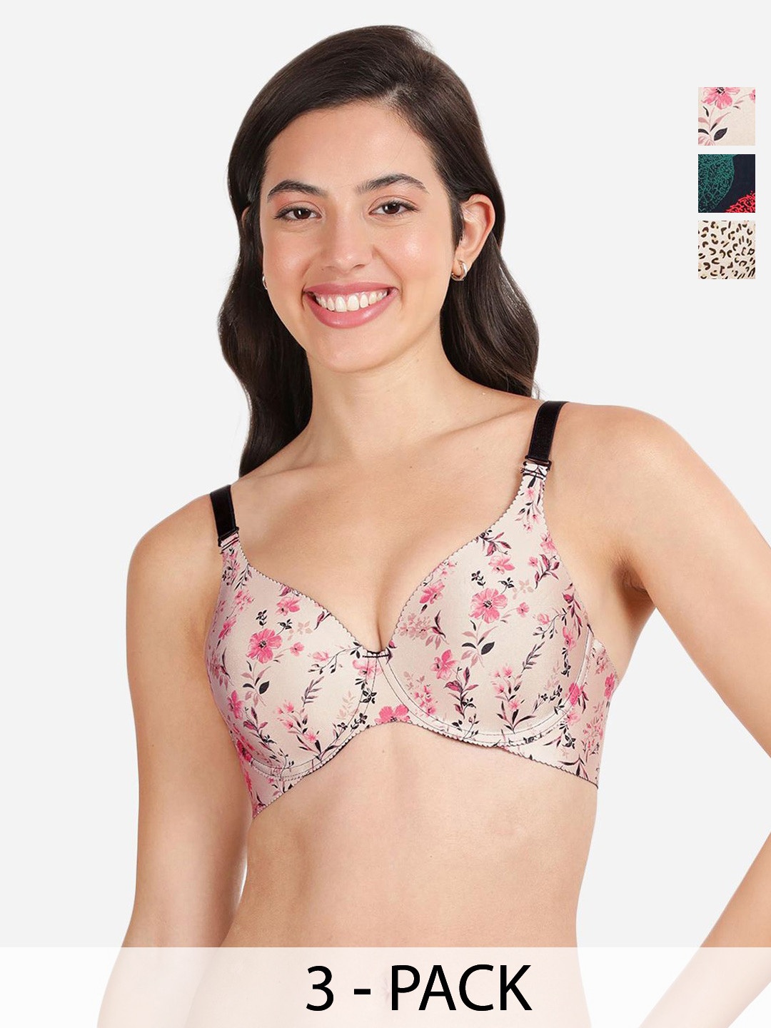 shyaway Pack Of 3 Printed Medium Coverage Lightly Padded T-shirt Bra- All Day Comfort, Beige
shyaway Pack Of 3 Printed Medium Coverage Lightly Padded T-shirt Bra- All Day Comfort, Beige