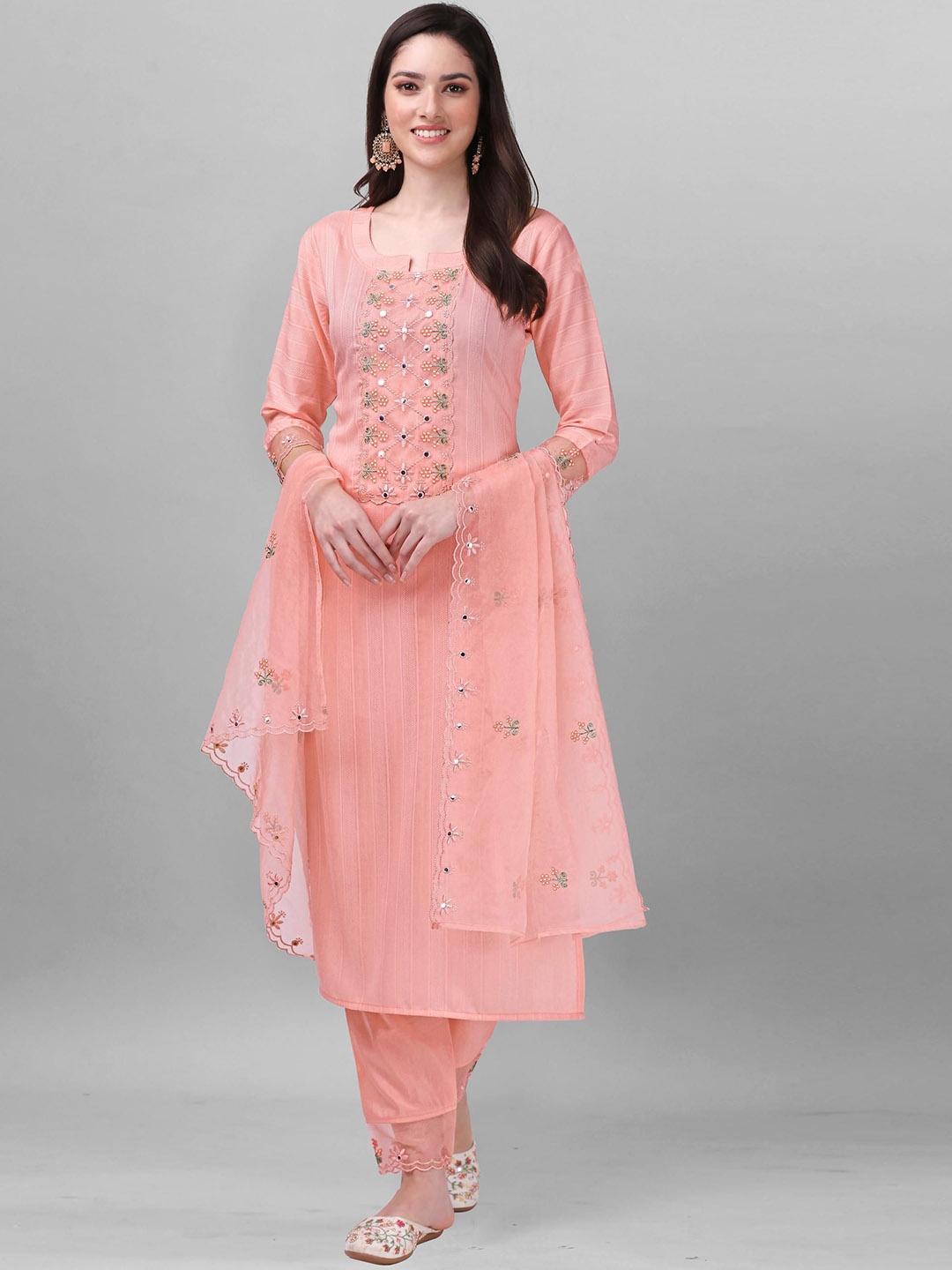 Trendmalls Women Floral Embroidered Regular Kurti with Trousers & With Dupatta, Pink
Trendmalls Women Floral Embroidered Regular Kurti with Trousers & With Dupatta, Pink