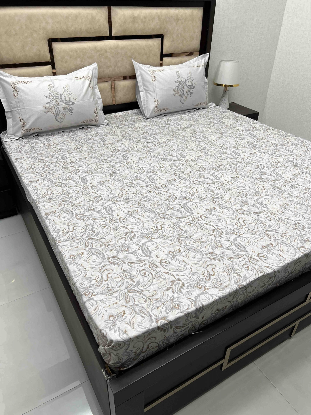 Pure Decor Grey & Brown Ethnic Motifs Pure Cotton King Bedsheet with 2 Pillow Covers 
Pure Decor Grey & Brown Ethnic Motifs Pure Cotton King Bedsheet with 2 Pillow Covers