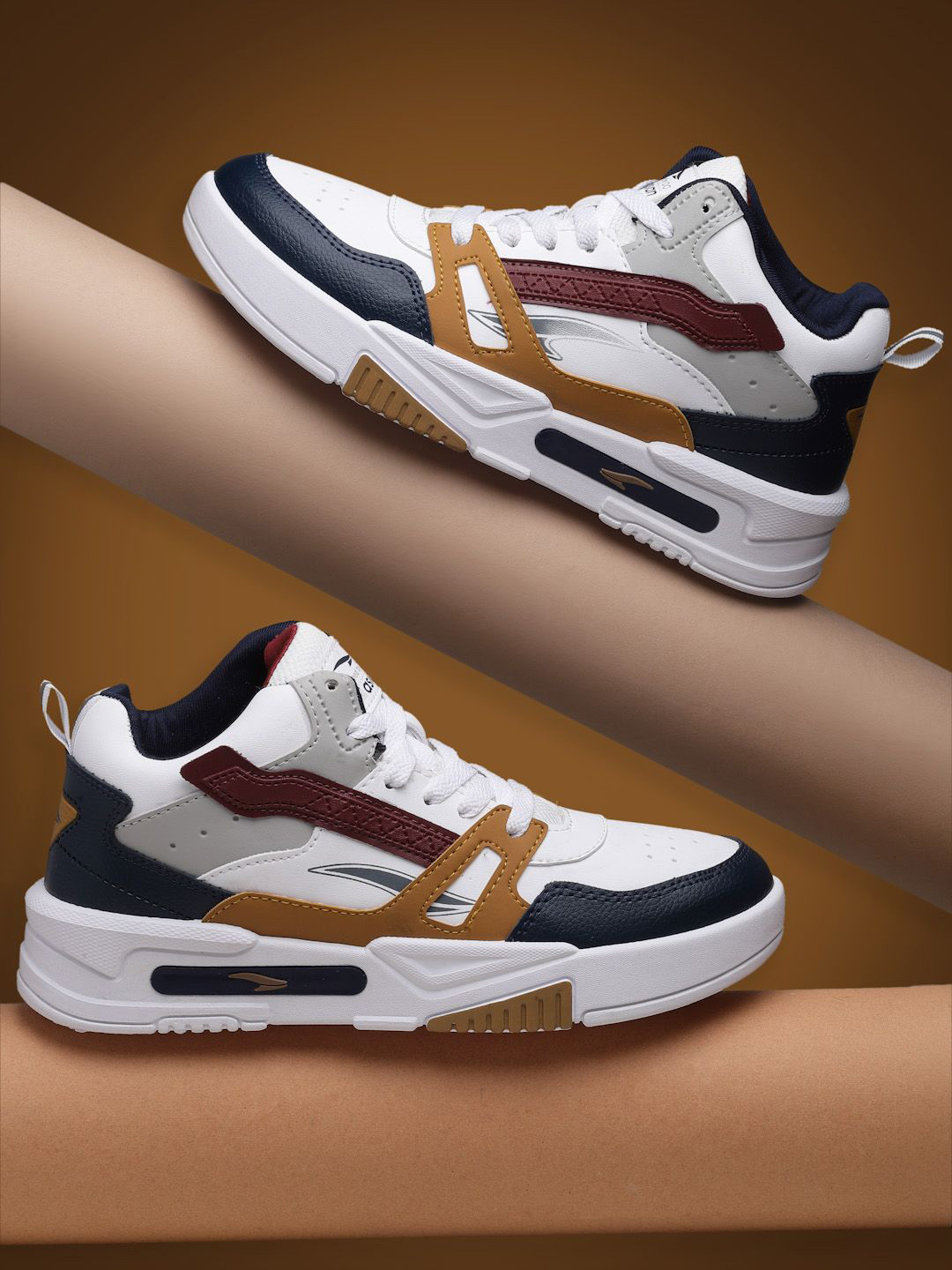 ASIAN Men Colourblocked Sneakers, White
ASIAN Men Colourblocked Sneakers, White