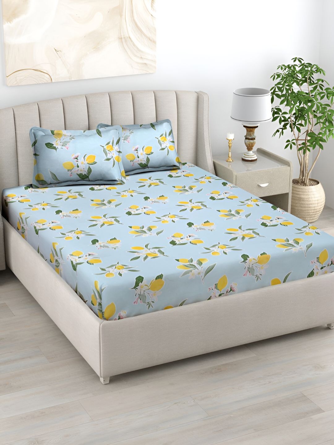haus & kinder Green Floral Pure Cotton Fitted 186 TC King Bedsheet & 2 Pillow Covers
haus & kinder Green Floral Pure Cotton Fitted 186 TC King Bedsheet & 2 Pillow Covers