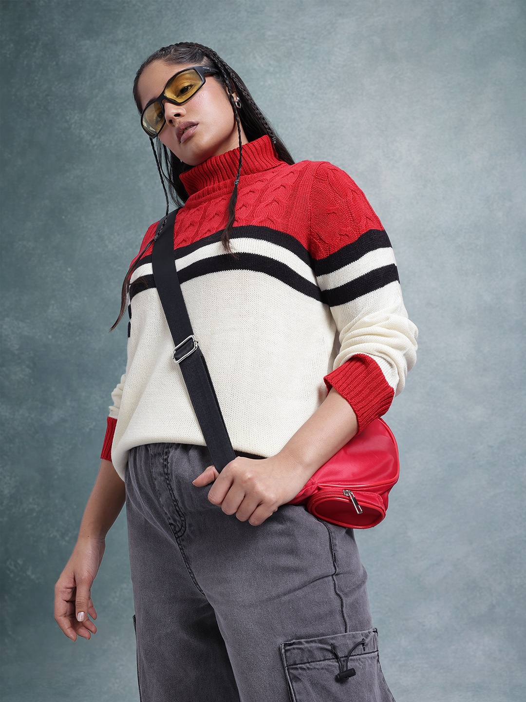 The Roadster Lifestyle Co. Plus Size Acrylic Cable Knit Colourblocked Pullover, White
The Roadster Lifestyle Co. Plus Size Acrylic Cable Knit Colourblocked Pullover, White