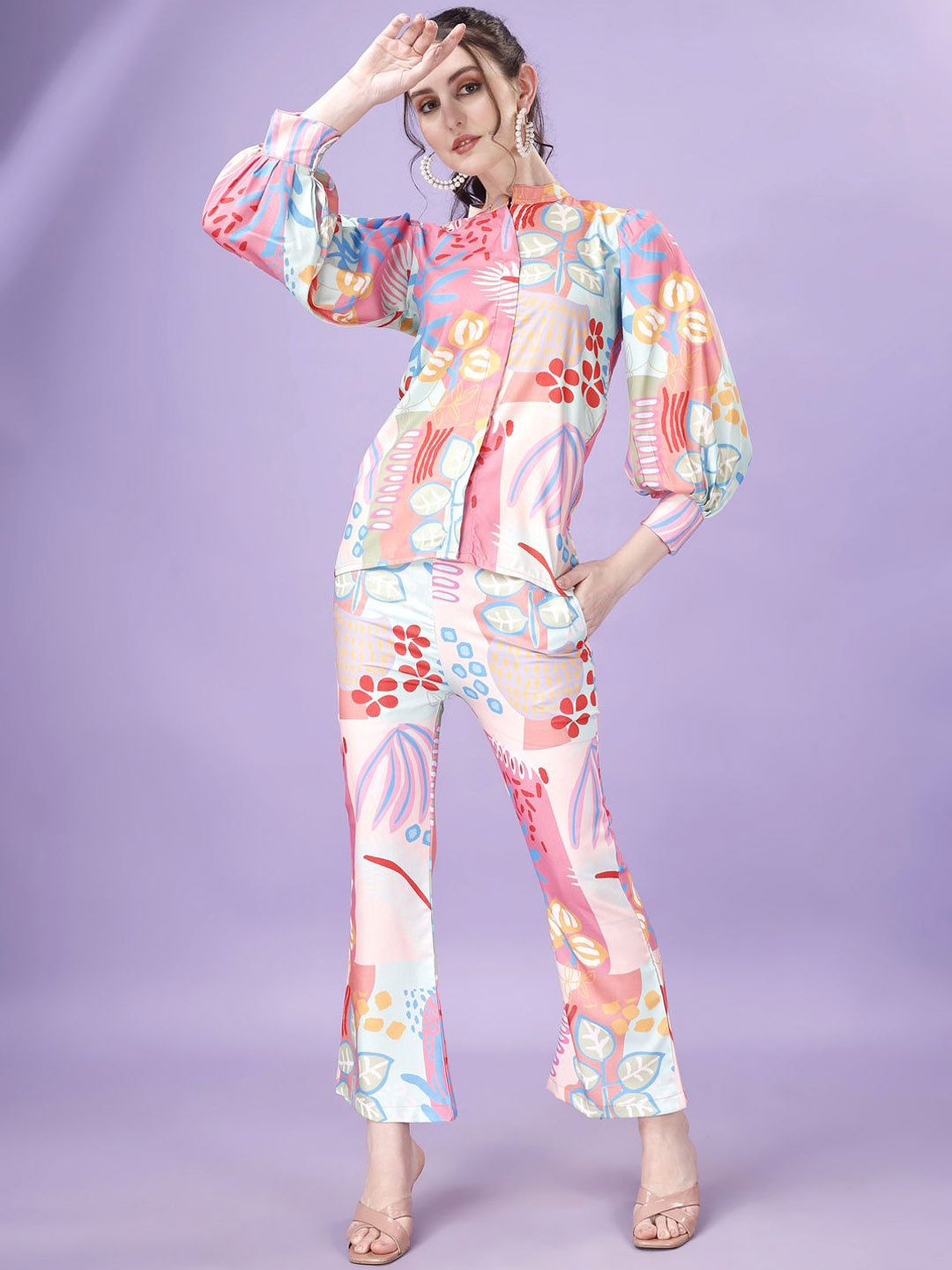 Ashiya Fab Plus Size Foral Printed Mandarin Collar Bishop Sleeve Top With Trouser, White
Ashiya Fab Plus Size Foral Printed Mandarin Collar Bishop Sleeve Top With Trouser, White