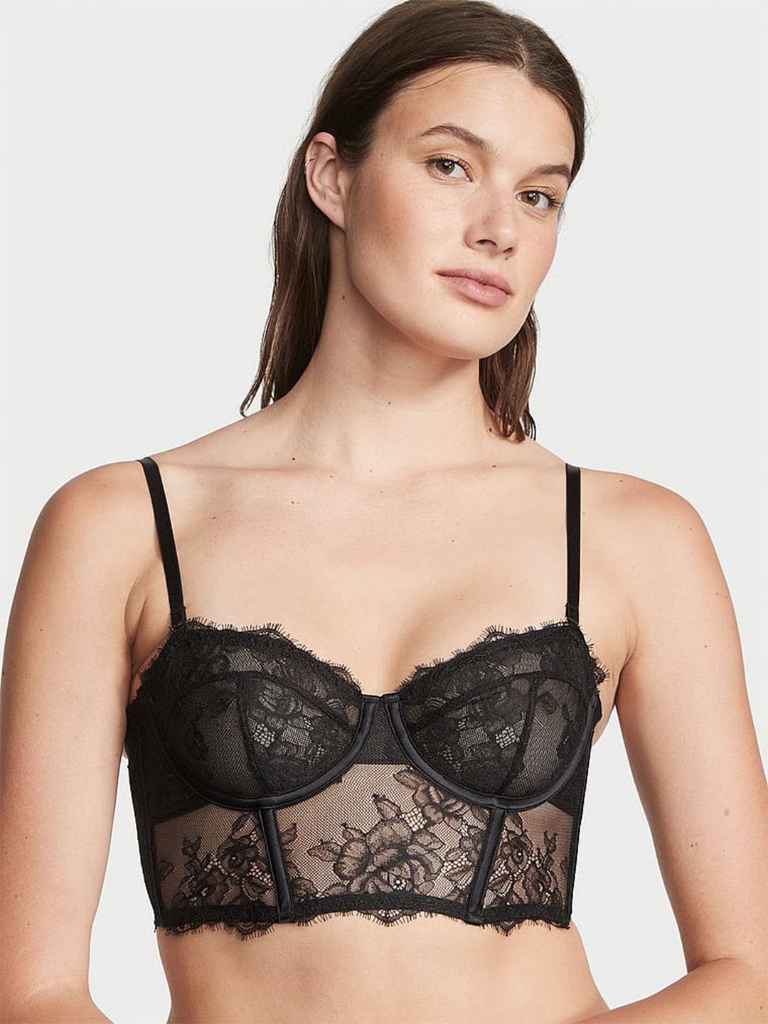 Victoria's Secret Floral Bralette Bra Medium Coverage Underwired Lightly Padded, Black
Victoria's Secret Floral Bralette Bra Medium Coverage Underwired Lightly Padded, Black