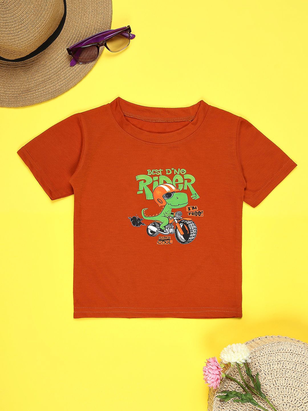 Cutiekins Boys Round Neck Short Sleeves Graphic Printed Regular Fit Cotton T-shirt, Rust
Cutiekins Boys Round Neck Short Sleeves Graphic Printed Regular Fit Cotton T-shirt, Rust