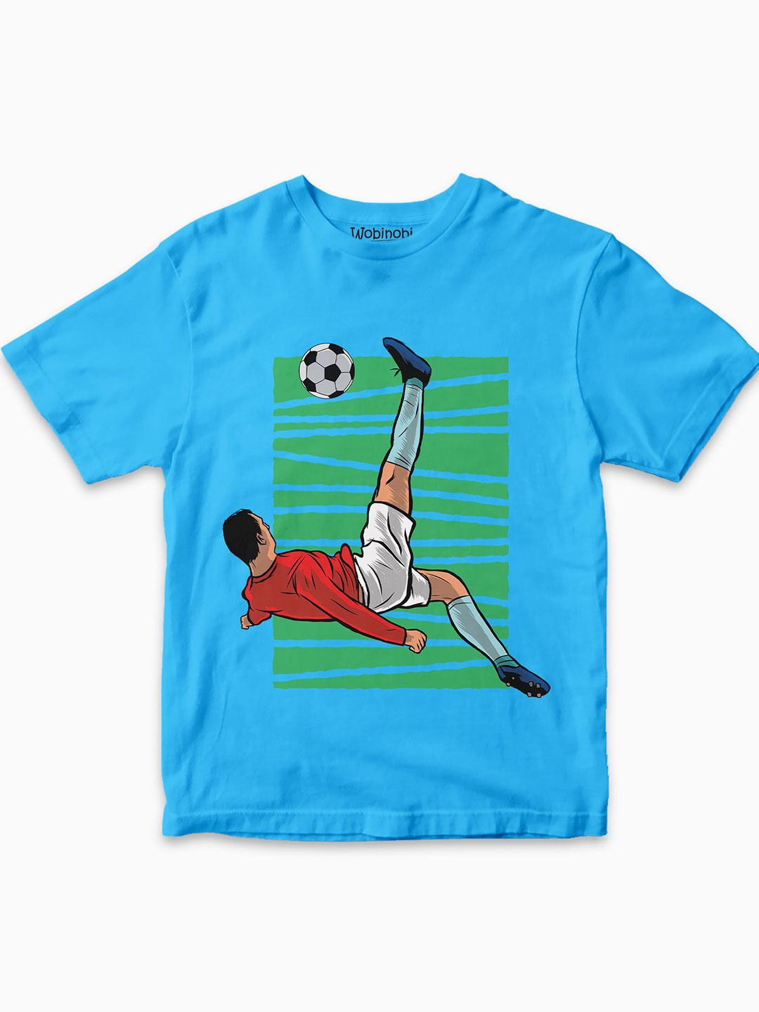 Wobinobi Boys Football Bicycle Kick Printed Pure Cotton Bio Finish Casual T-shirt, Blue
Wobinobi Boys Football Bicycle Kick Printed Pure Cotton Bio Finish Casual T-shirt, Blue