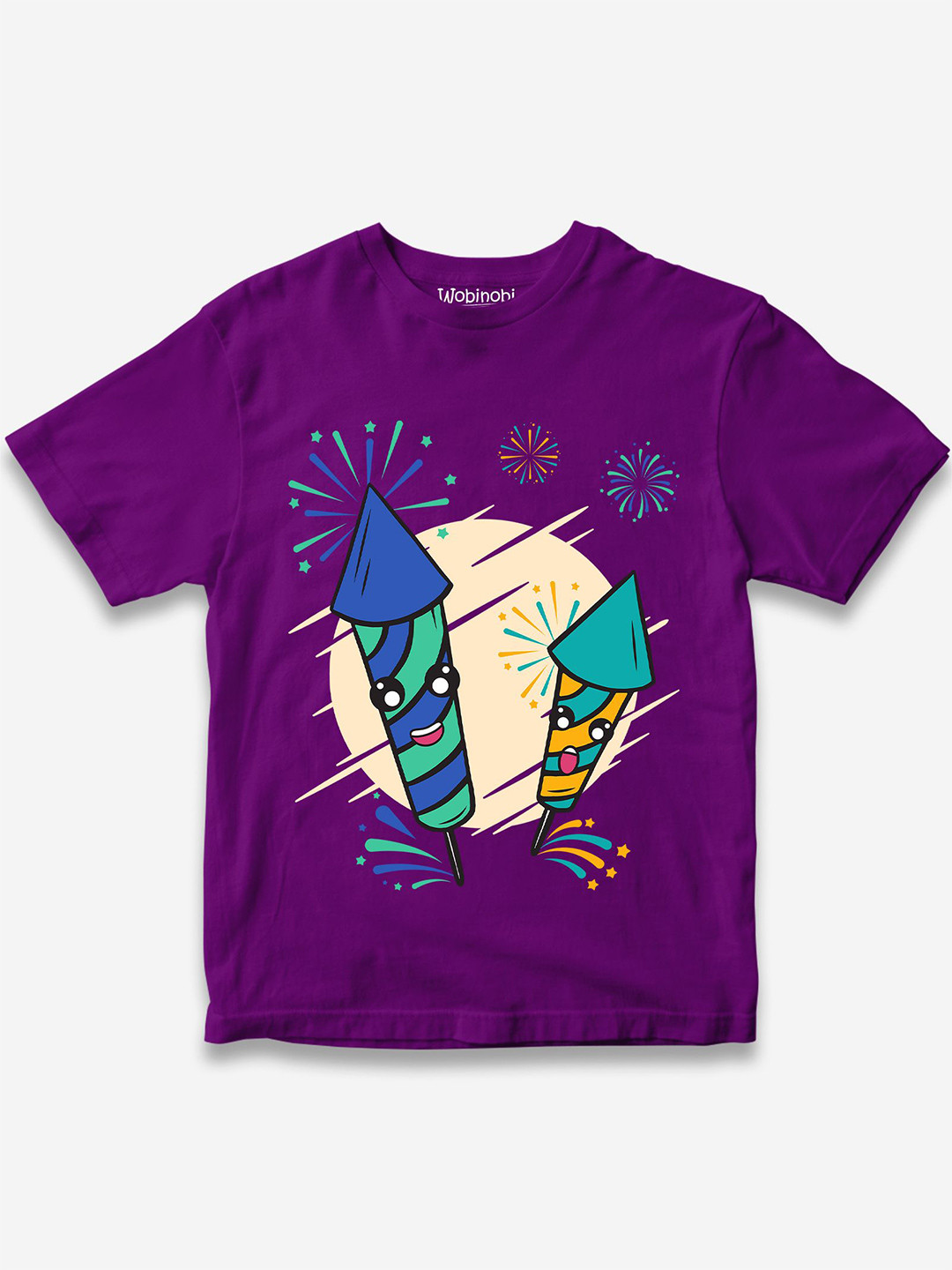 Wobinobi Boys Fireworks Diwali Printed Pure Cotton Bio Finish Casual T-shirt, Purple
Wobinobi Boys Fireworks Diwali Printed Pure Cotton Bio Finish Casual T-shirt, Purple