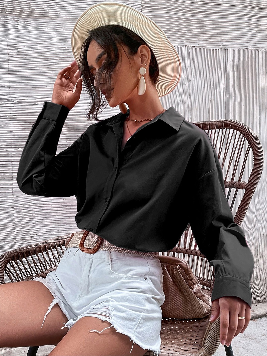 Fab Star Comfort Oversized Fit Spread Collar Long Sleeves Cotton Longline Casual Shirt, Black
Fab Star Comfort Oversized Fit Spread Collar Long Sleeves Cotton Longline Casual Shirt, Black