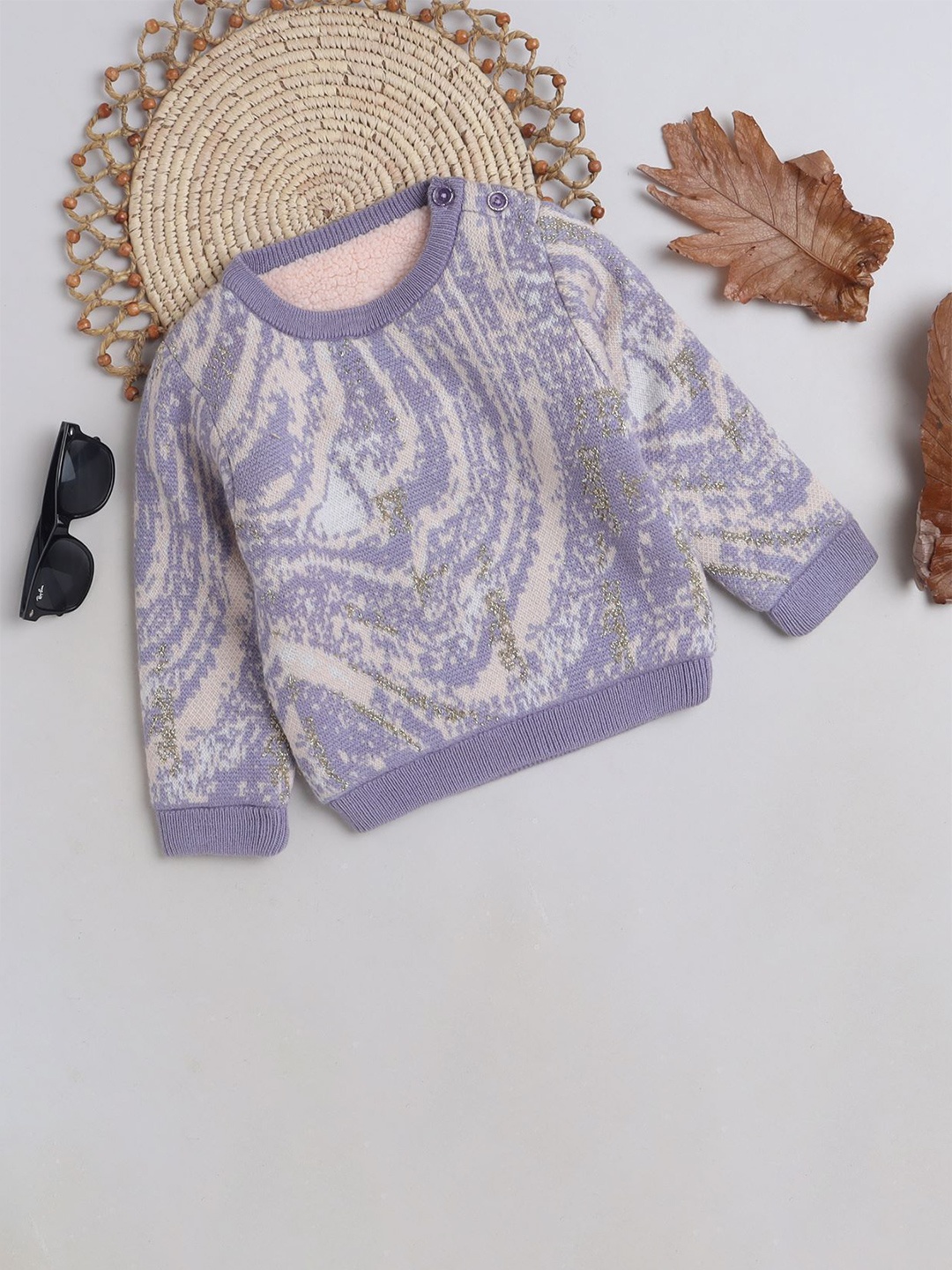 Yellow Apple Girls Abstract Printed Round Neck Long Sleeves Pullover Sweater, Purple
Yellow Apple Girls Abstract Printed Round Neck Long Sleeves Pullover Sweater, Purple